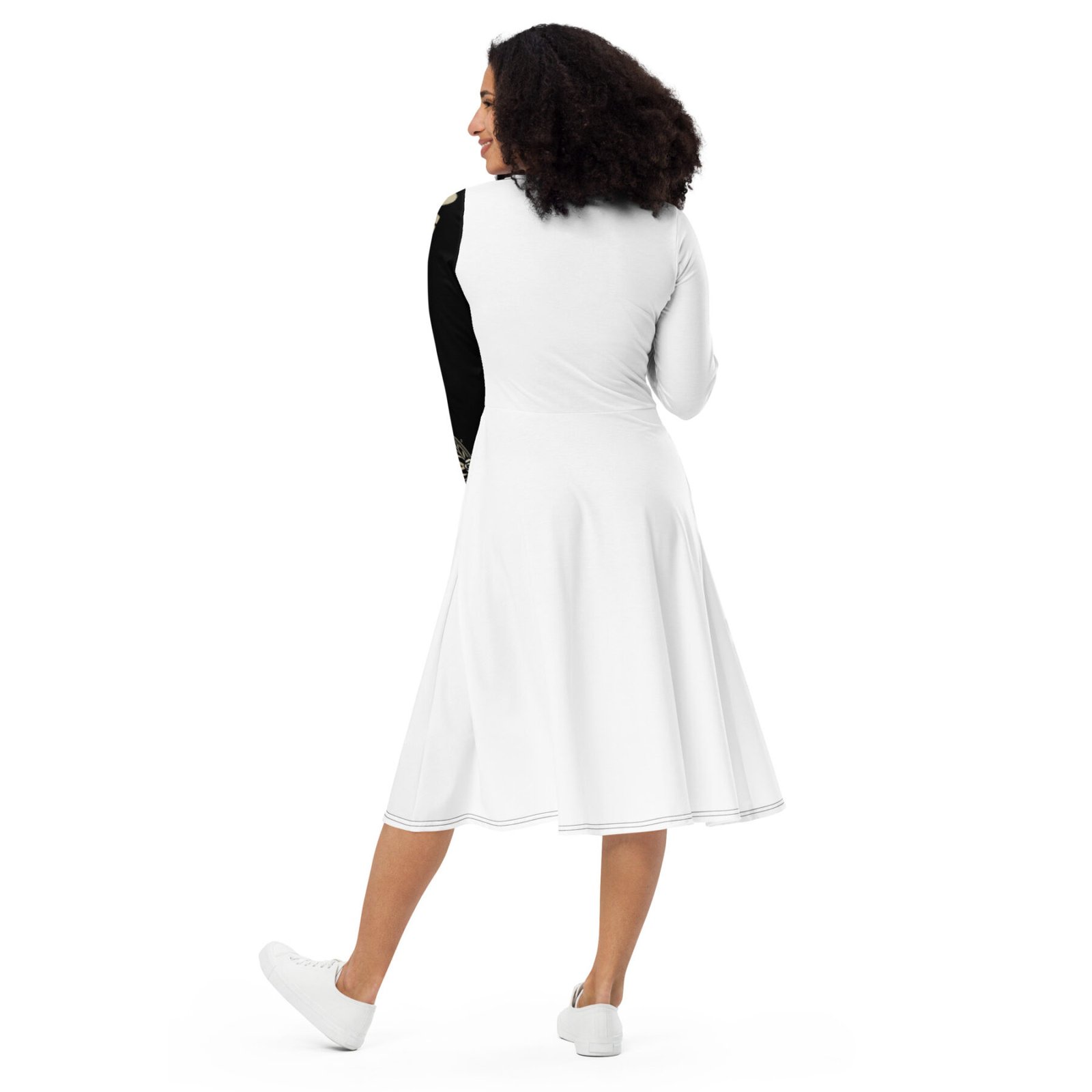 Venerean Elegance Midi Dress - Feminine Grace with Modern Flair - Image 3