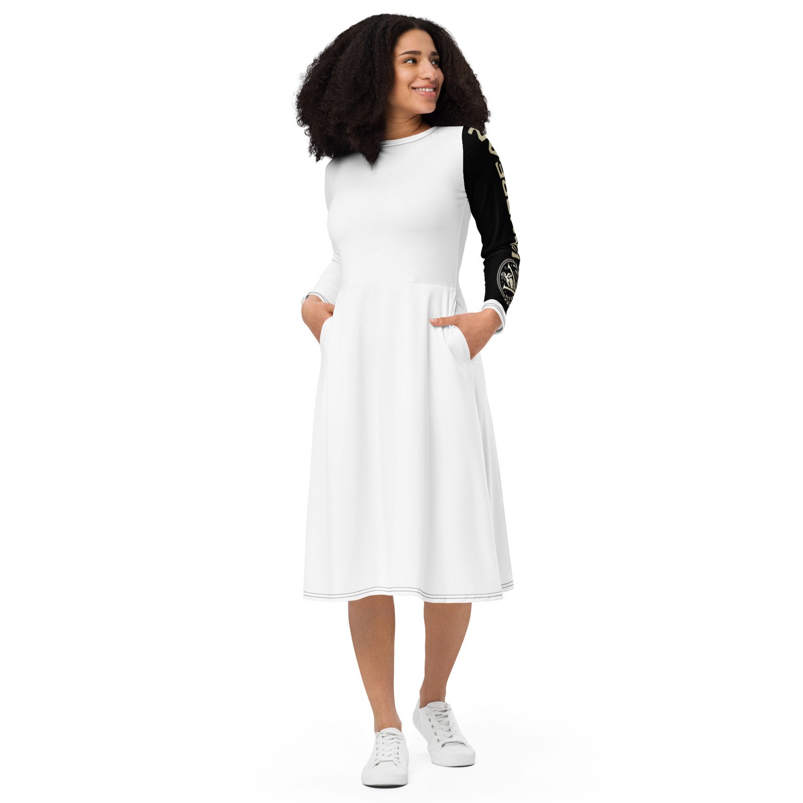 Venerean Elegance Midi Dress – Feminine Grace with Modern Flair