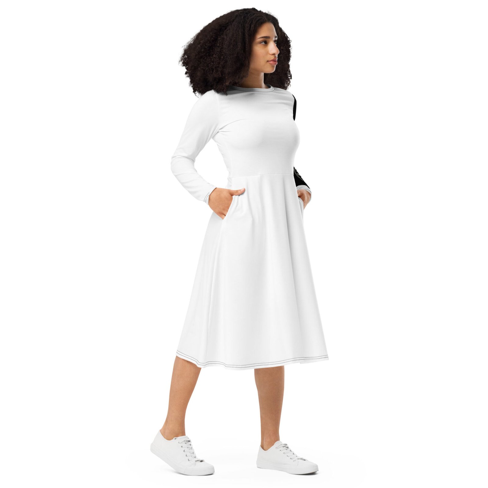 Venerean Elegance Midi Dress - Feminine Grace with Modern Flair - Image 4
