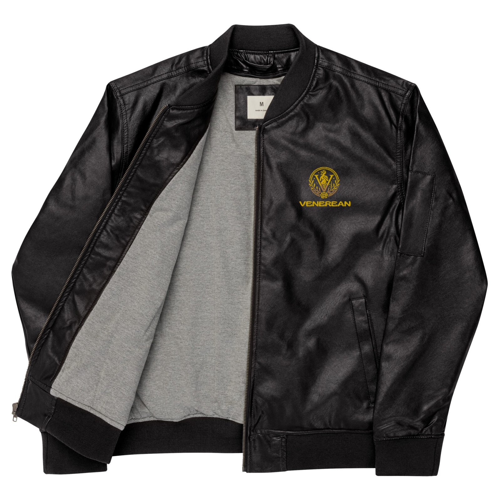 Venerean Timeless PU Leather Jacket - Classic Elegance for Every Wardrobe