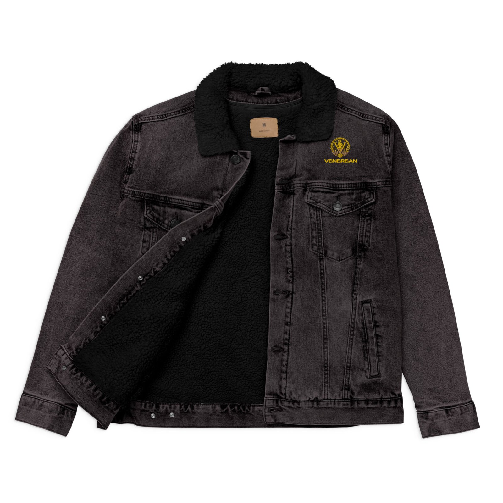 Venerean Classic Sherpa-Lined Denim Jacket - Timeless Style with Modern Warmth - Image 3