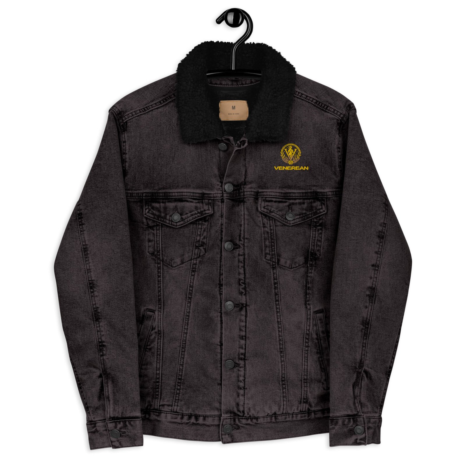 Venerean Classic Sherpa-Lined Denim Jacket - Timeless Style with Modern Warmth