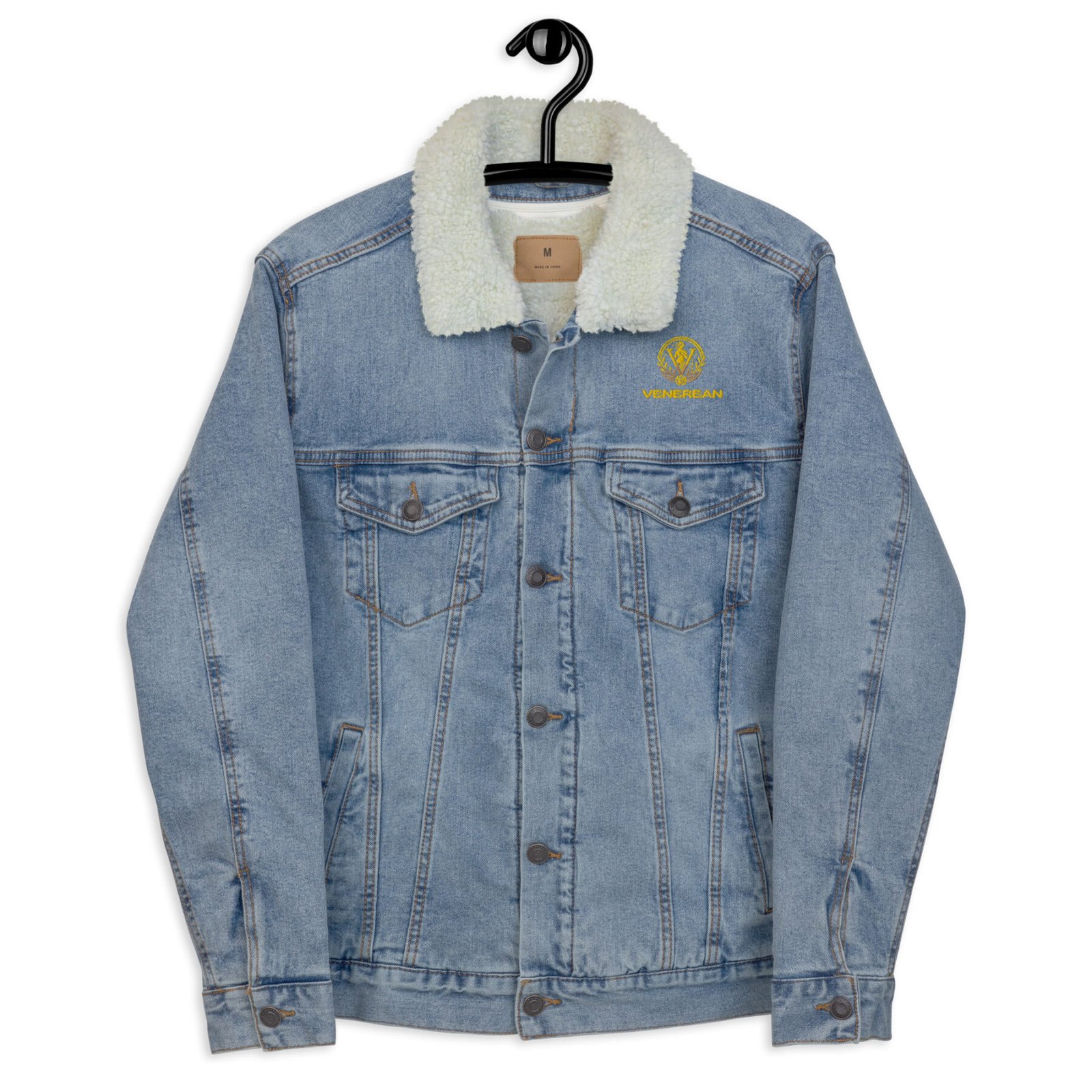 Venerean Classic Sherpa-Lined Denim Jacket - Timeless Style with Modern Warmth - Image 3