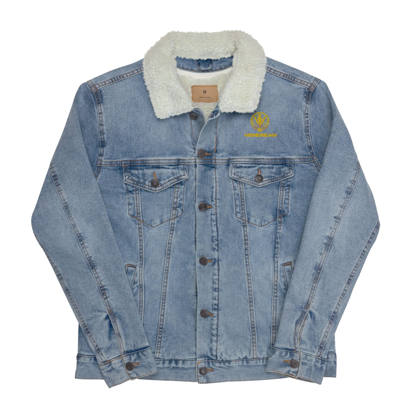 Venerean Classic Sherpa-Lined Denim Jacket - Timeless Style with Modern Warmth - Image 4