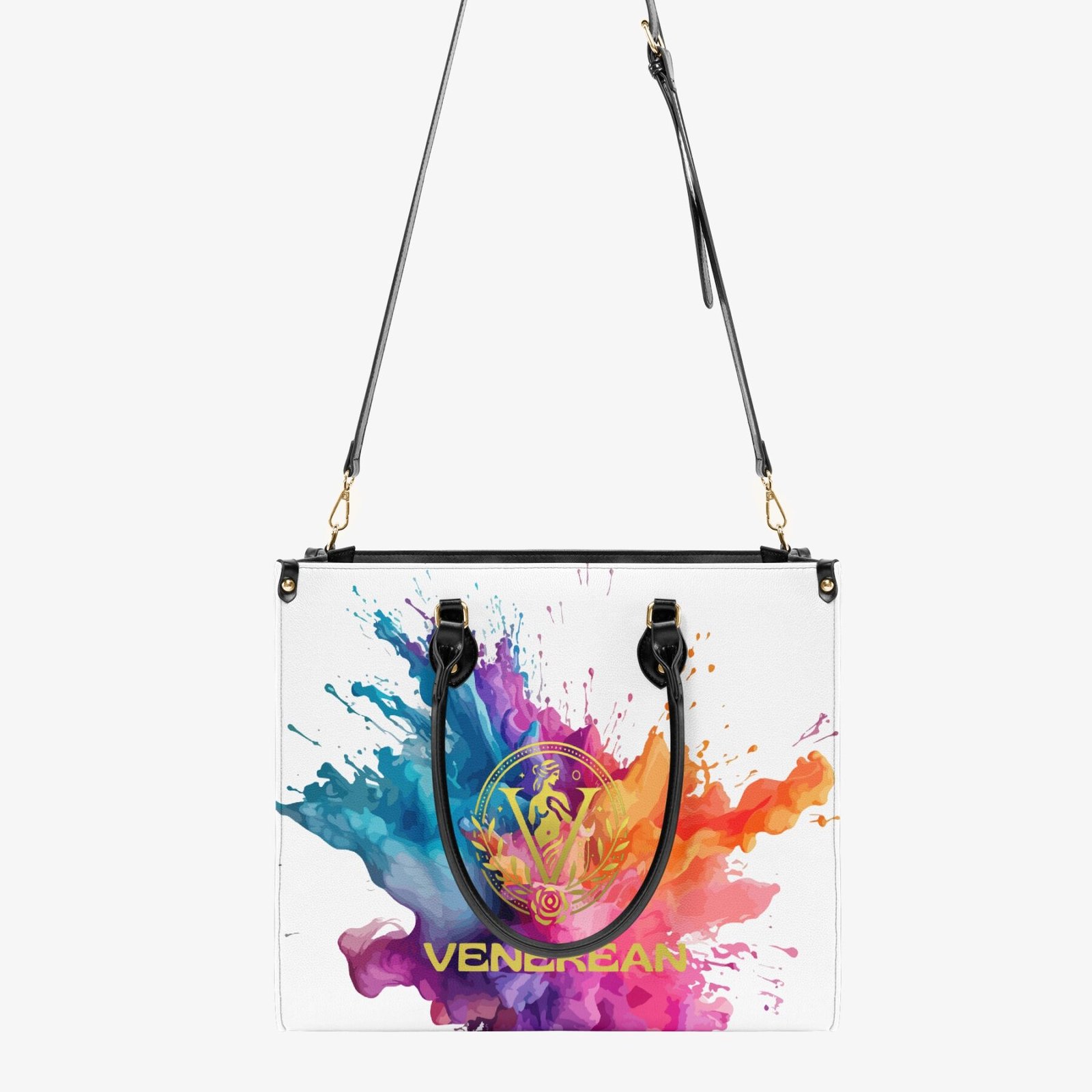 Venerean Color Splash PU Leather Tote