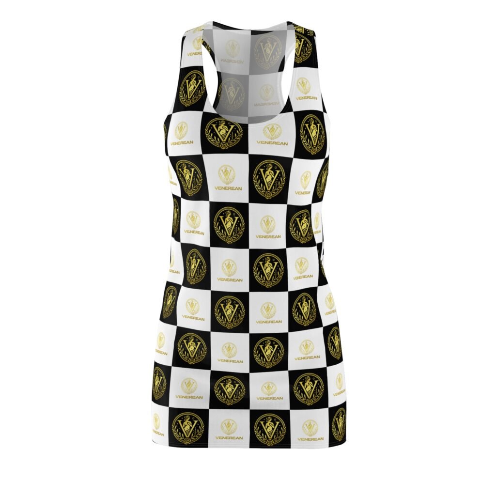 Venerean Statement Checkered Racerback Dress