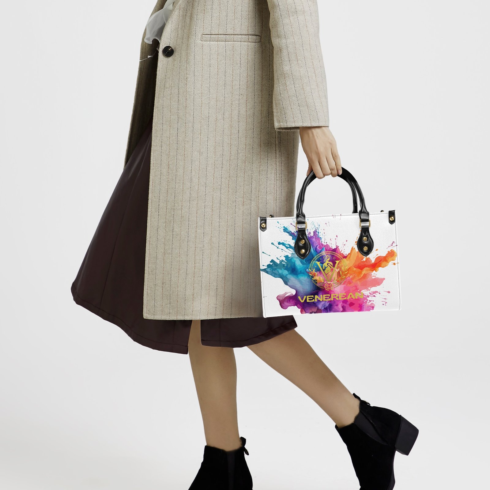 Venerean Color Splash PU Leather Tote, view 5