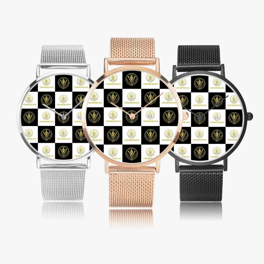 Venerean Checkered Ultra-Thin Watch by Venerean